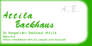 attila backhaus business card